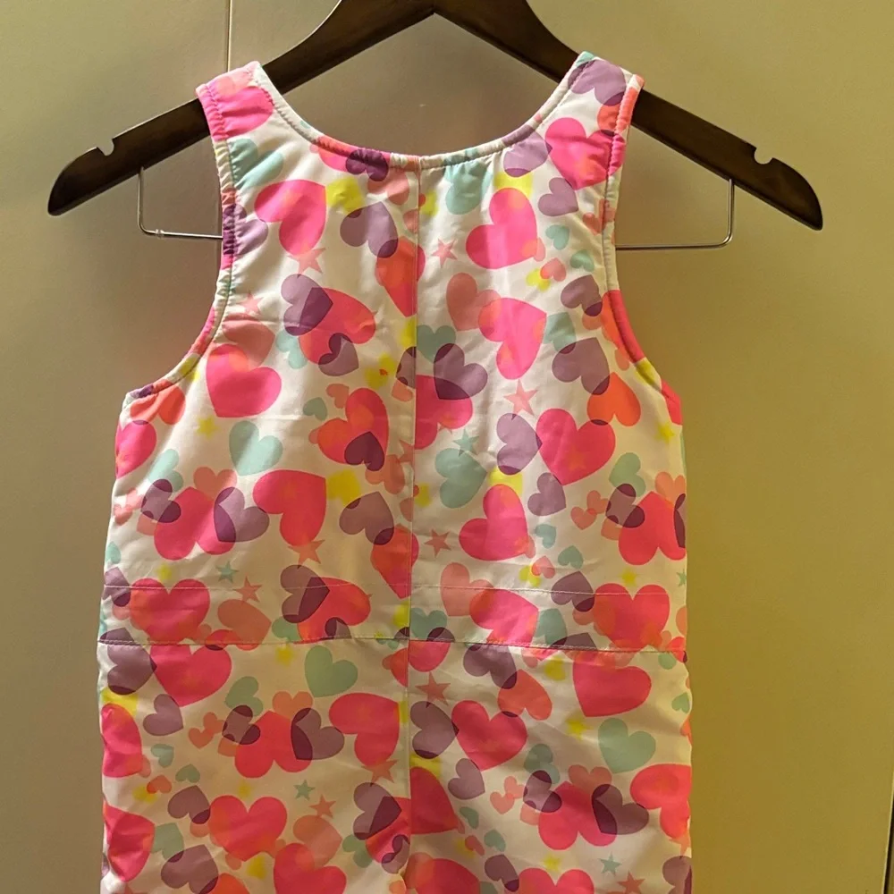 The Children's Place Colorful Heart Print Overall Snowsuit